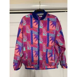 Vintage Aviat Sportif 80’s/90’s Colorful Nylon Windbreaker Jacket Lined Size M